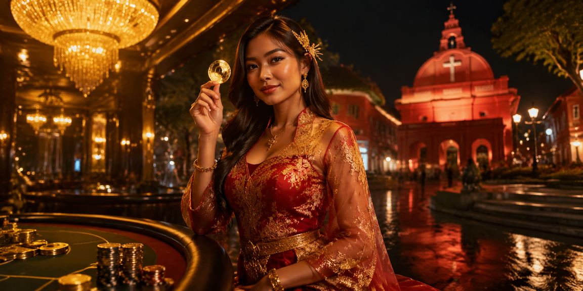 Suasana hiburan kasino mewah di Melaka dalam pakaian tradisional Melayu